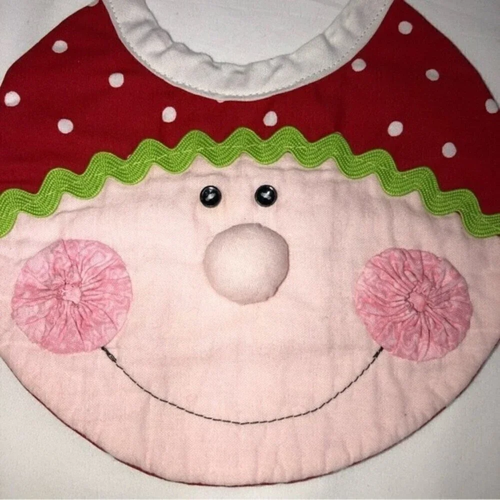 Handmade Christmas Elf Bib Baby Infant Holiday
